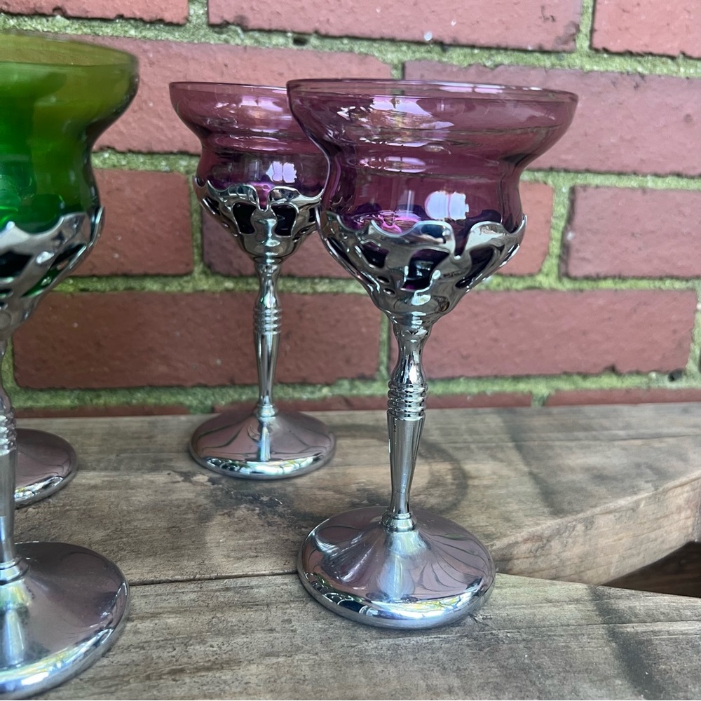 Vintage Farber Bros Krome Kraft Cordial Glasses - Set of 6 - Picture 3 of 11